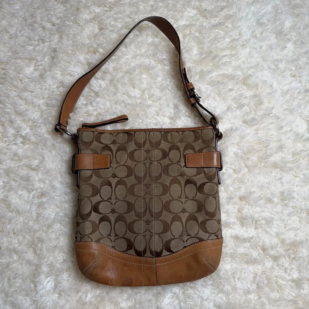 Coach C Brown Small Shoulder Bag - Picture 1 of 9